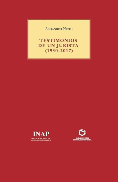Cubierta de Testimonios de un jurista (1930-2017)
