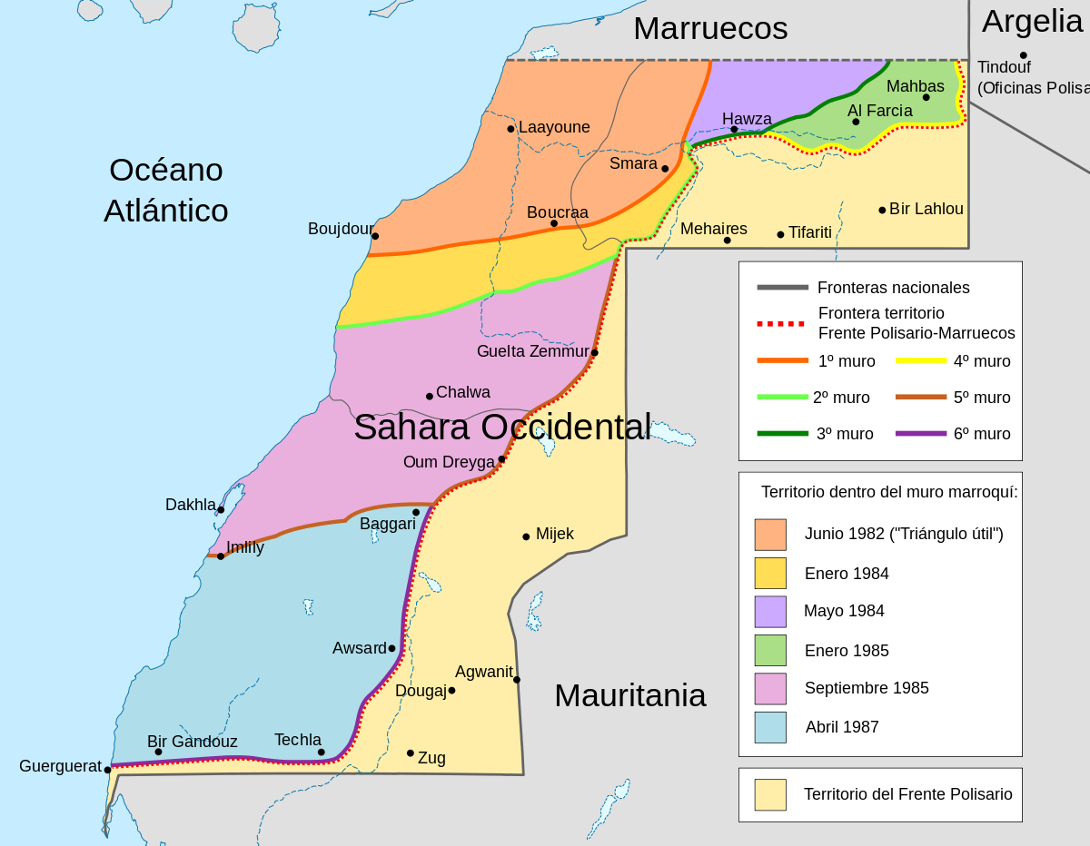 mapa del Sahara occidental