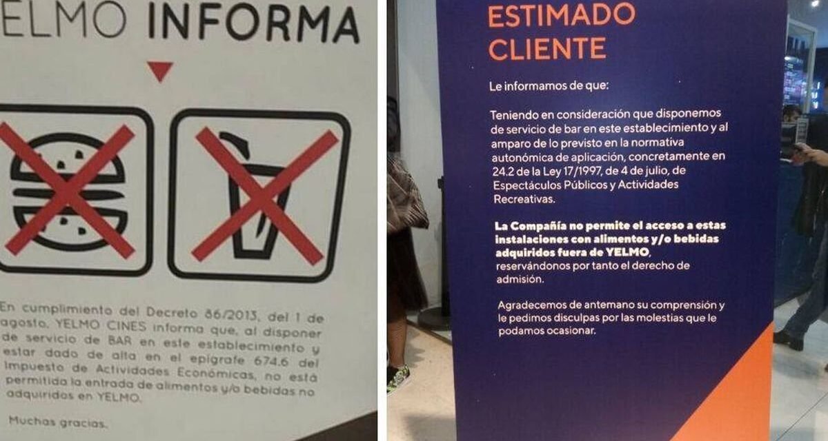 ¿Se puede entrar en el cine con comida?