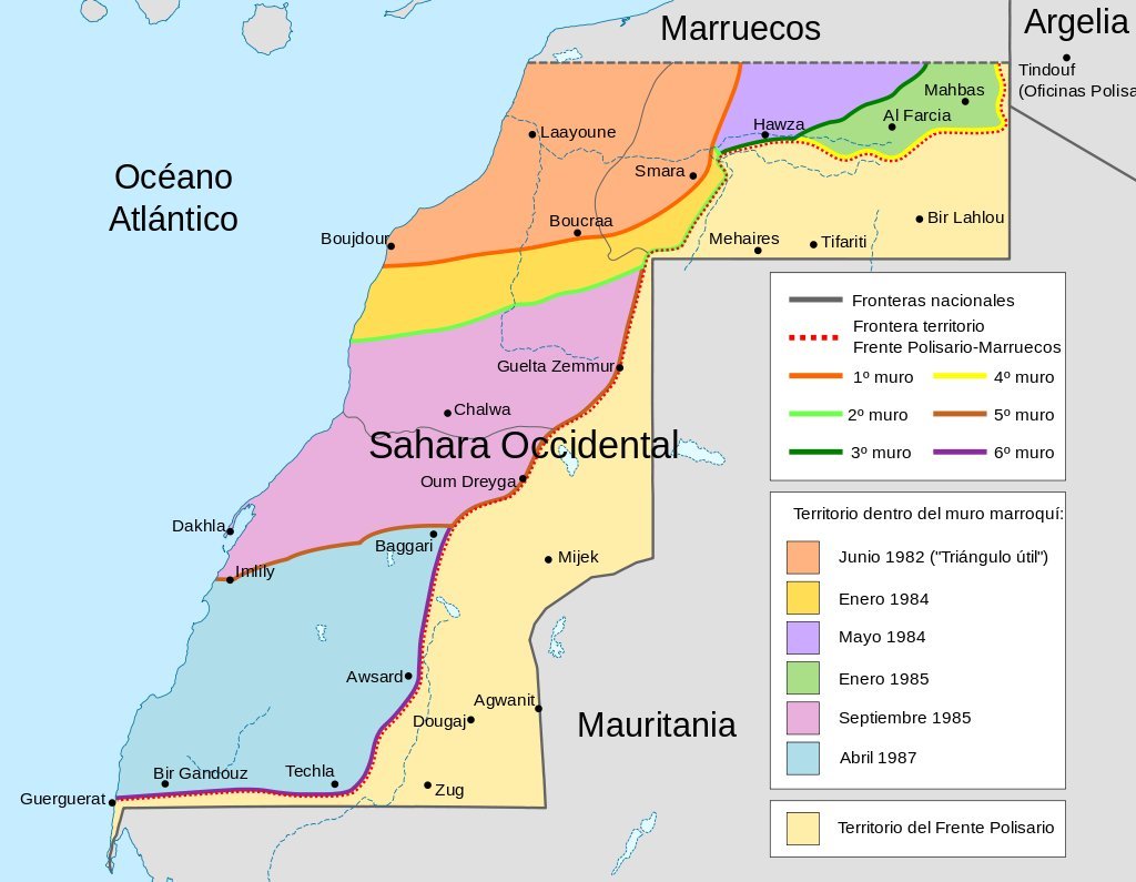 mapa de la ocupación marroquí del sahara